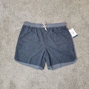 Original Penguin Mens XL Gray Stretch Training Shorts Pockets Elastic Waistband